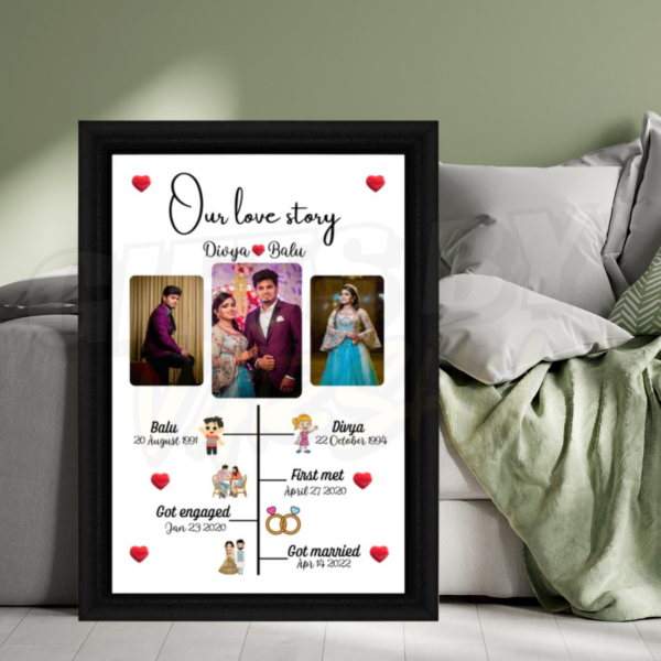 Over Love Story Photo Frame - A4 (8x12 Inch)